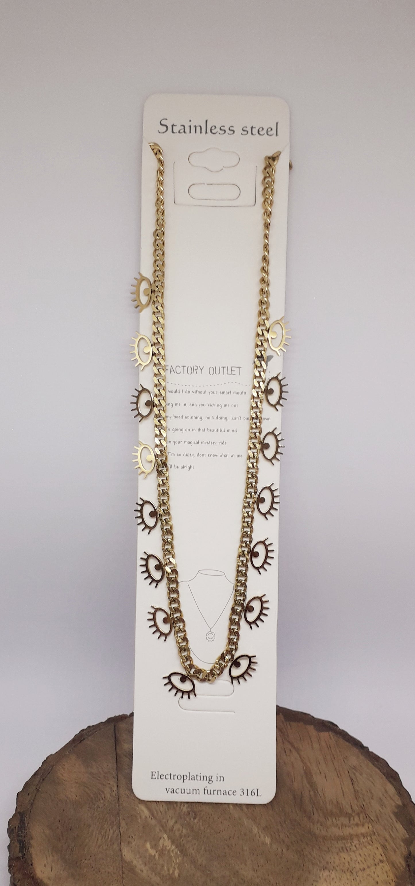 Anti Tarnish Eye Themed Flat Neck chain