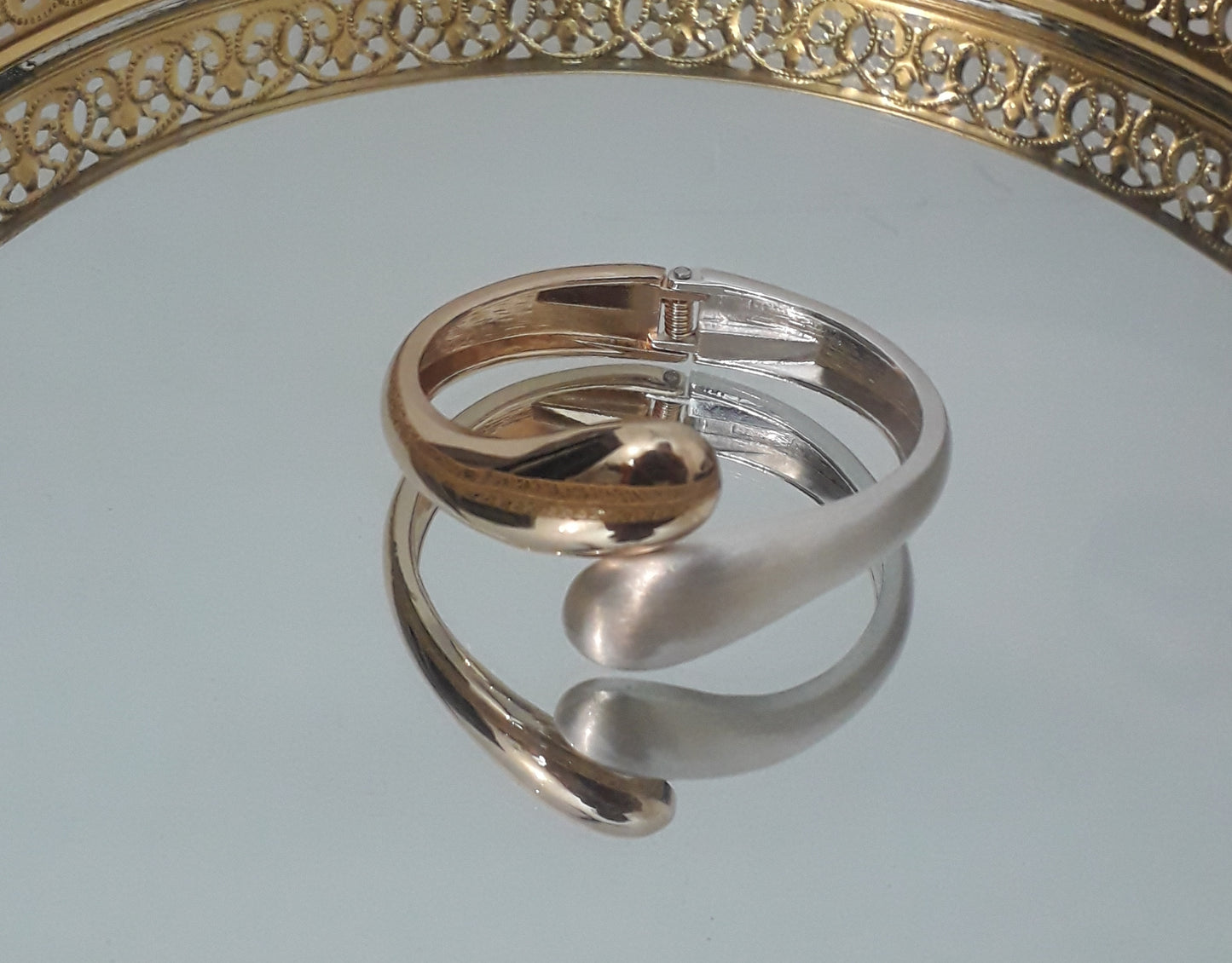 Classy Dual Tone Cuff Bracelet