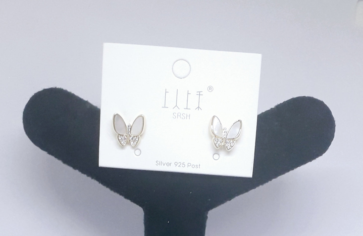 Butterfly MOP Studded Stud