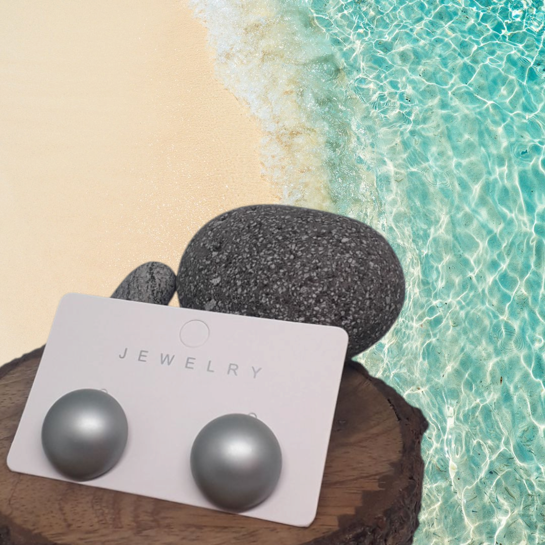 Pastel Green Button Studs