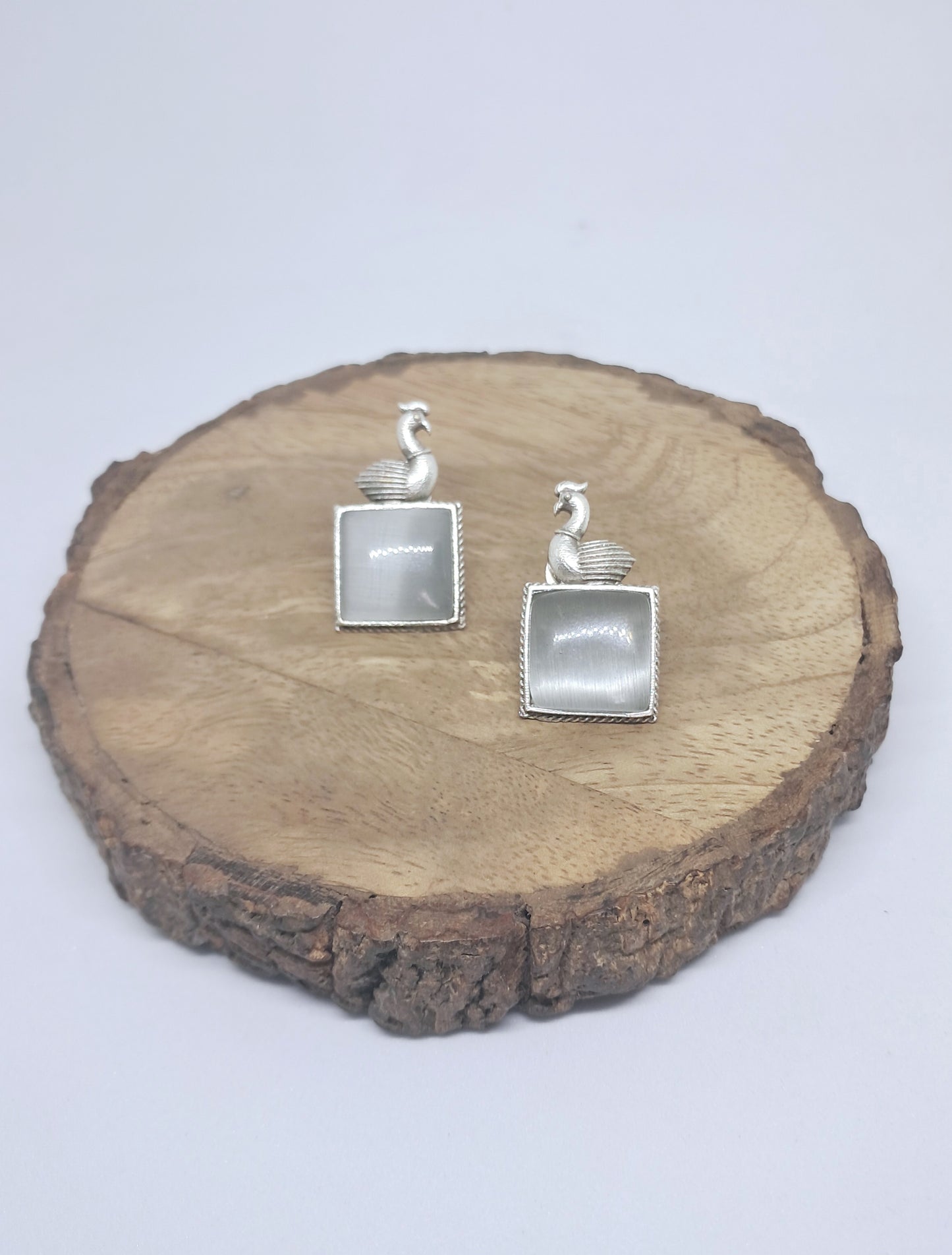 Grey Shade Bird Inspired Earrings