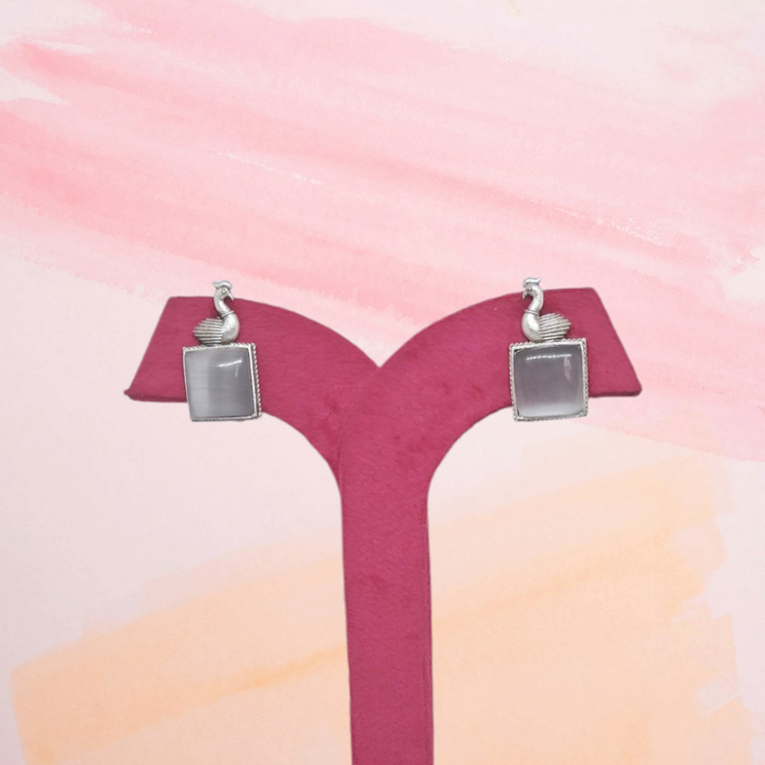 Grey Shade Bird Inspired Earrings