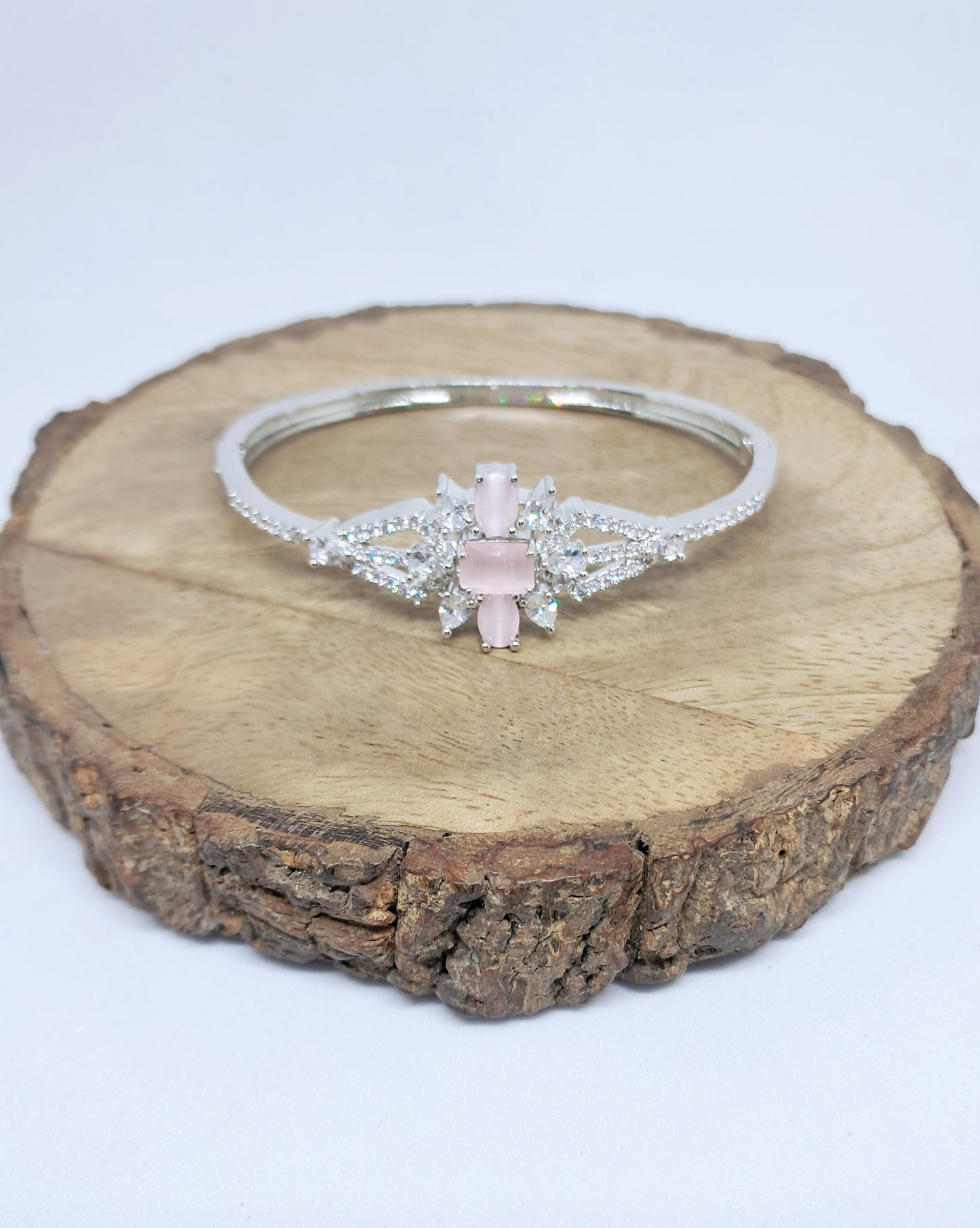 Pretty Pastel Pink Shade AD Bracelet Kada