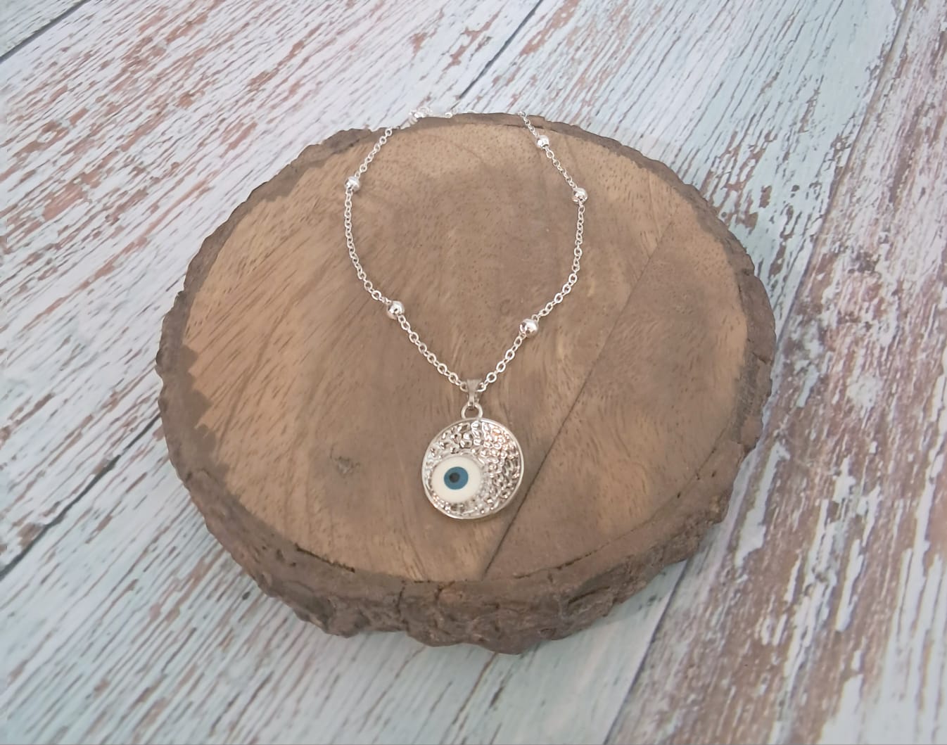 Handmade Evil Eye Pendant & Chain
