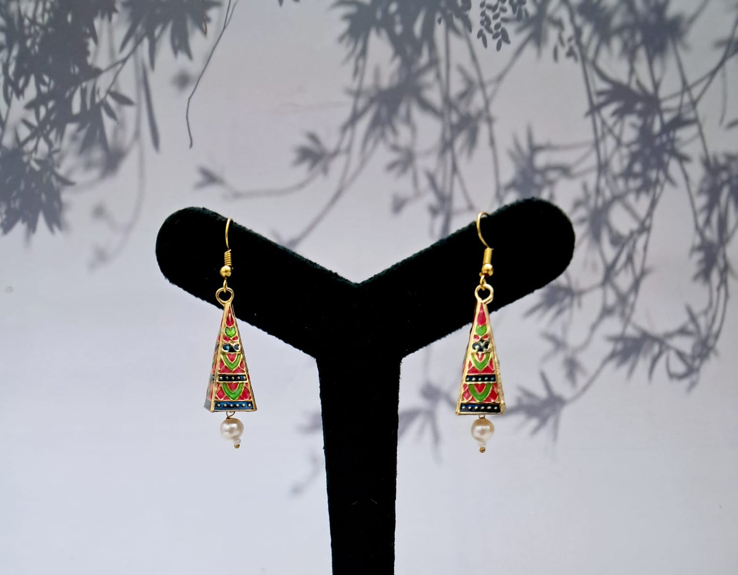 Meenakari Pyramid Earrings