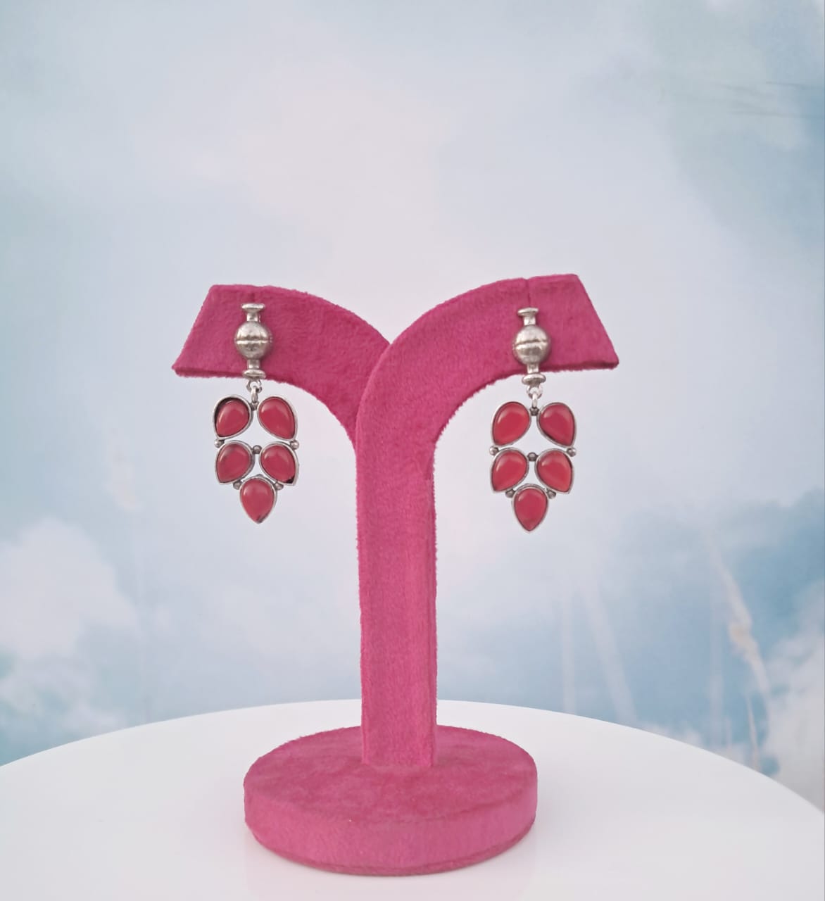 Red Leaf Dangler Earrings