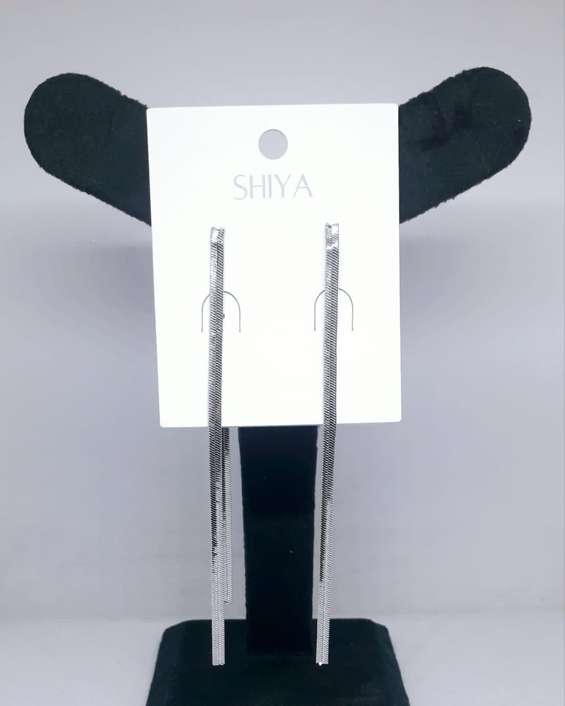Sleek Silver Shade Party Earrings