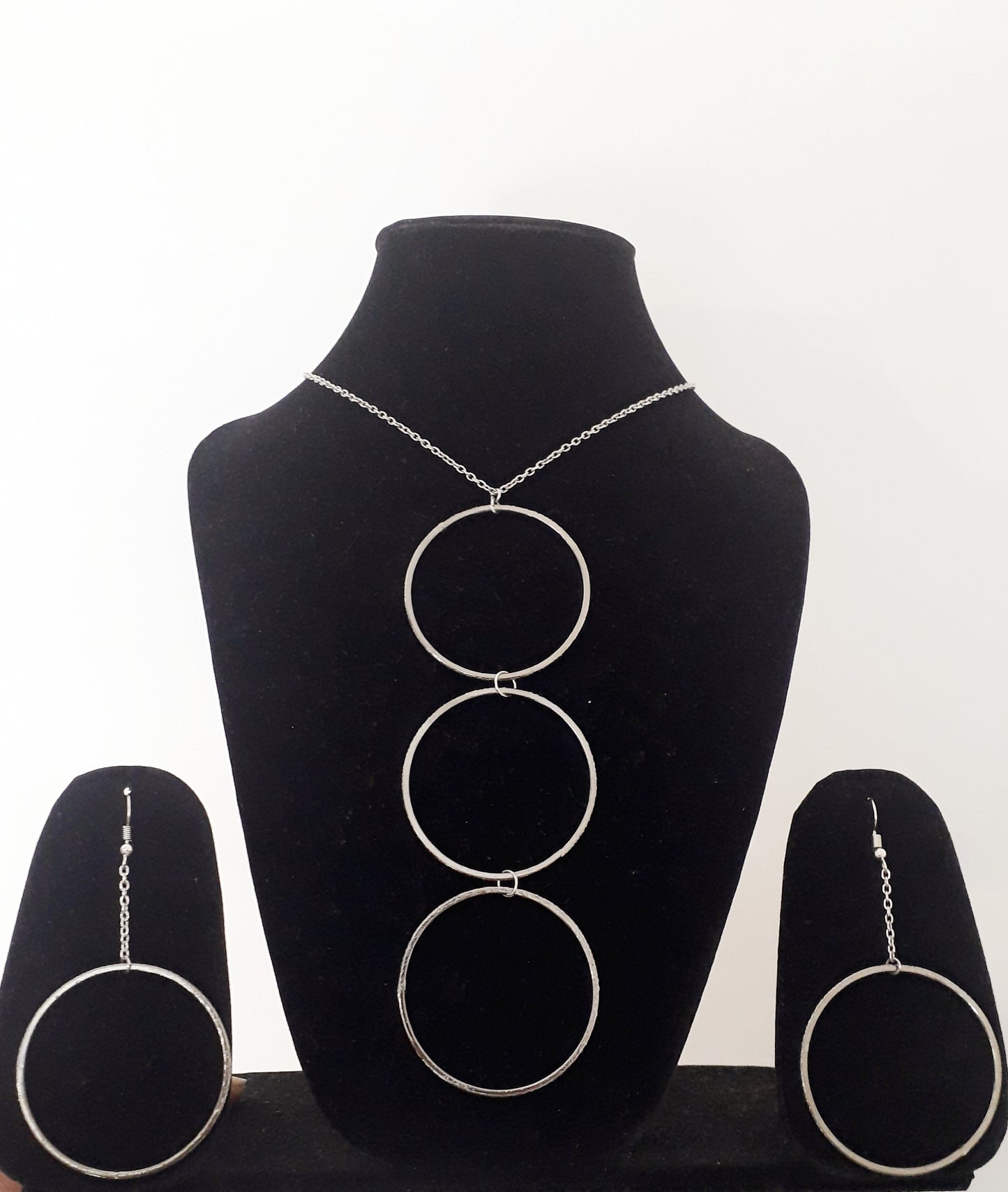 Handmade Cool Circle Neck Chain & Earrings Set