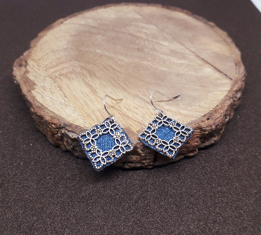 Denim Metal Earrings