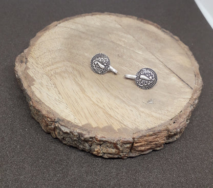 Oxidized Press Earrings