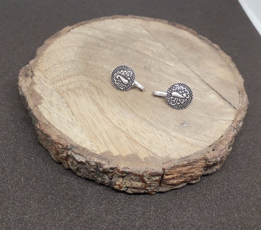 Oxidized Press Earrings