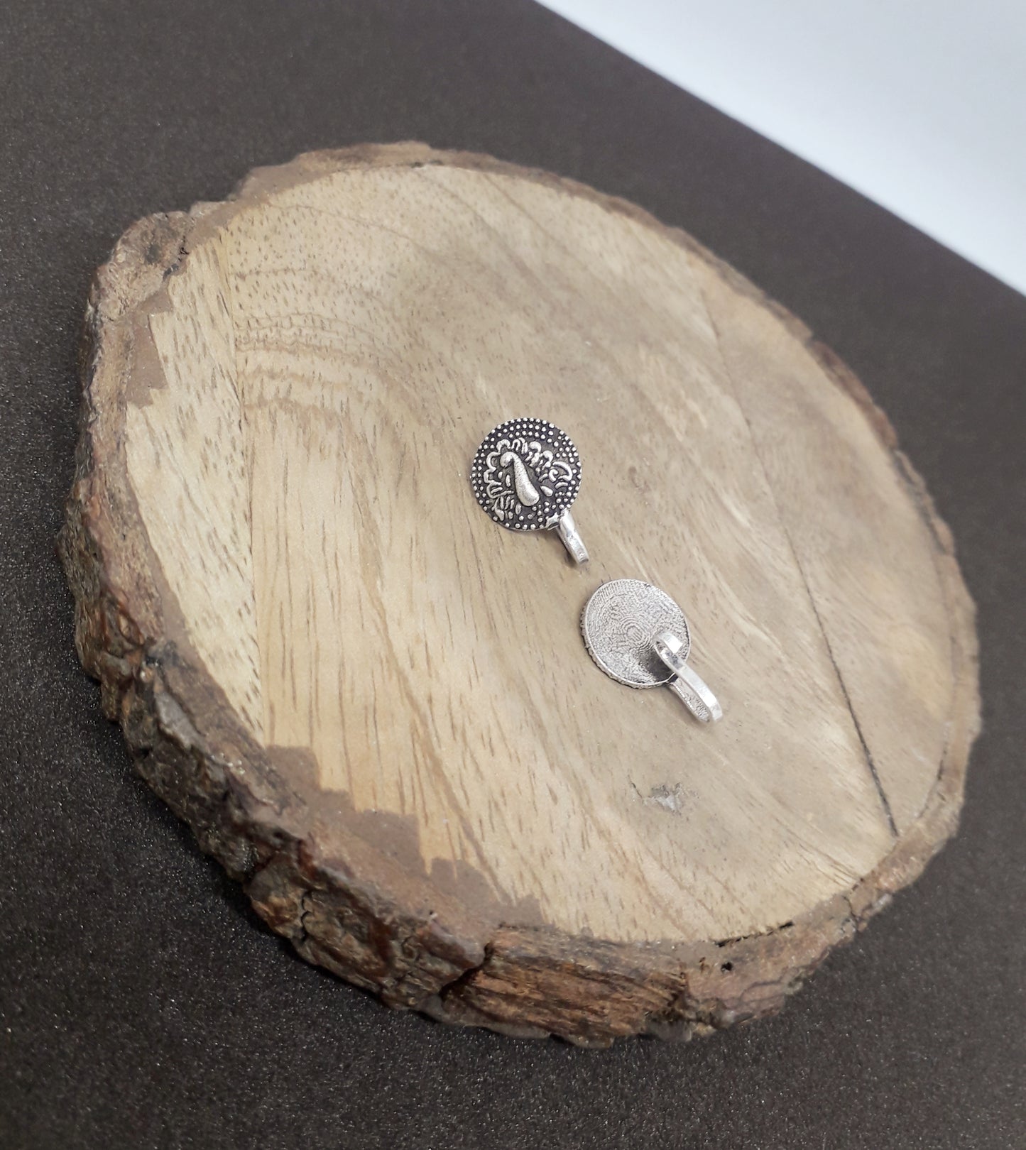 Oxidized Press Earrings
