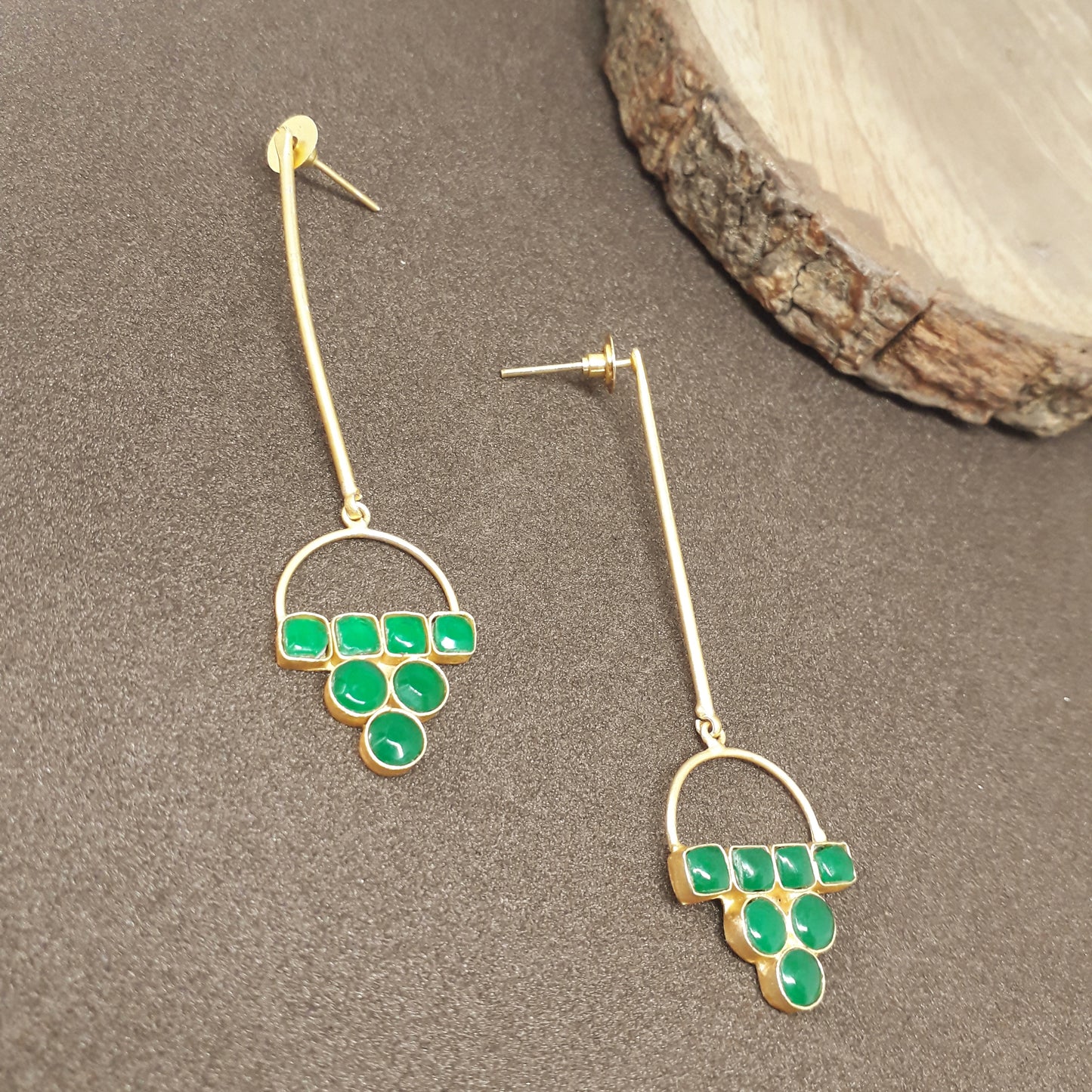Long Green Shade Earrings