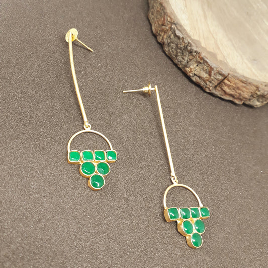 Long Green Shade Earrings