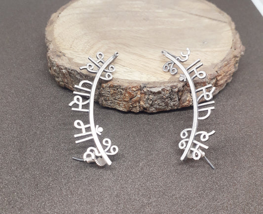 Oxidized Ear Cuff Earrings