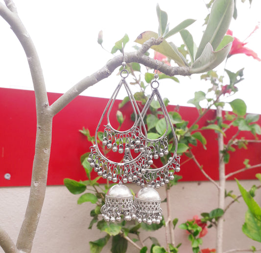 Oxidized Lovely Long Jhumkas