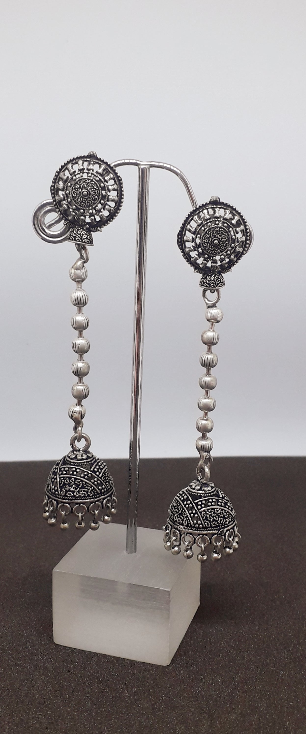 Oxidized String Jhumkas