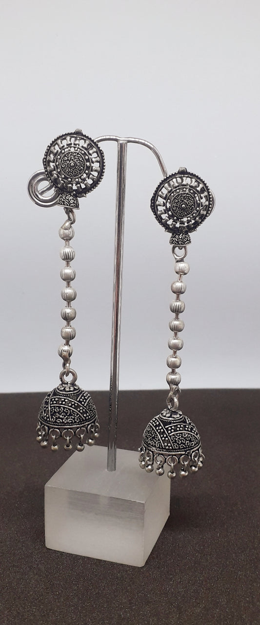 Oxidized String Jhumkas