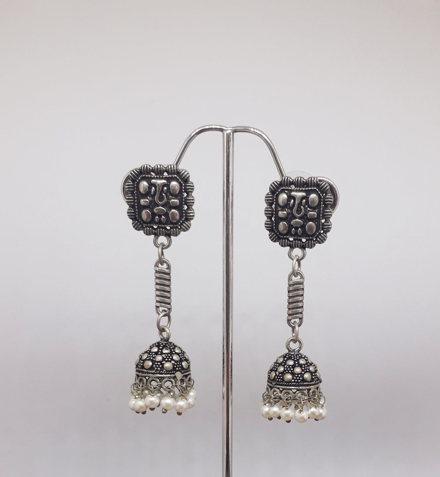 Oxidized String Jhumkas