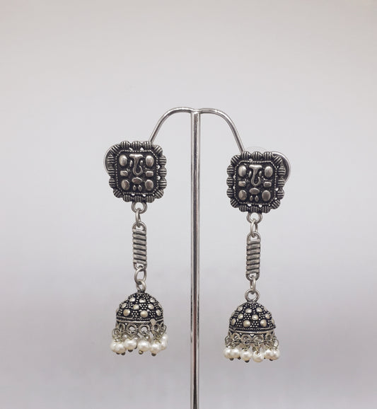 Oxidized String Jhumkas