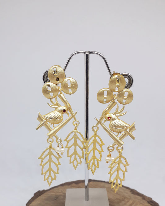 Matte Finish Bird Earrings