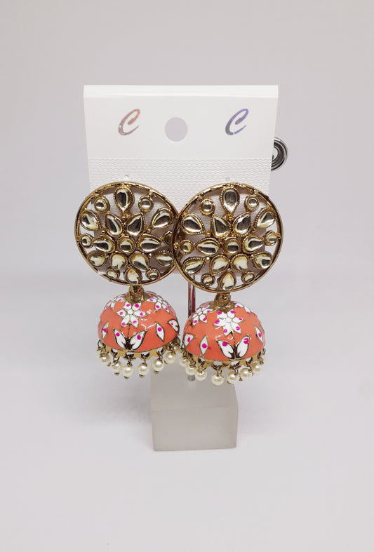 Pretty Peach shade Jhumkas