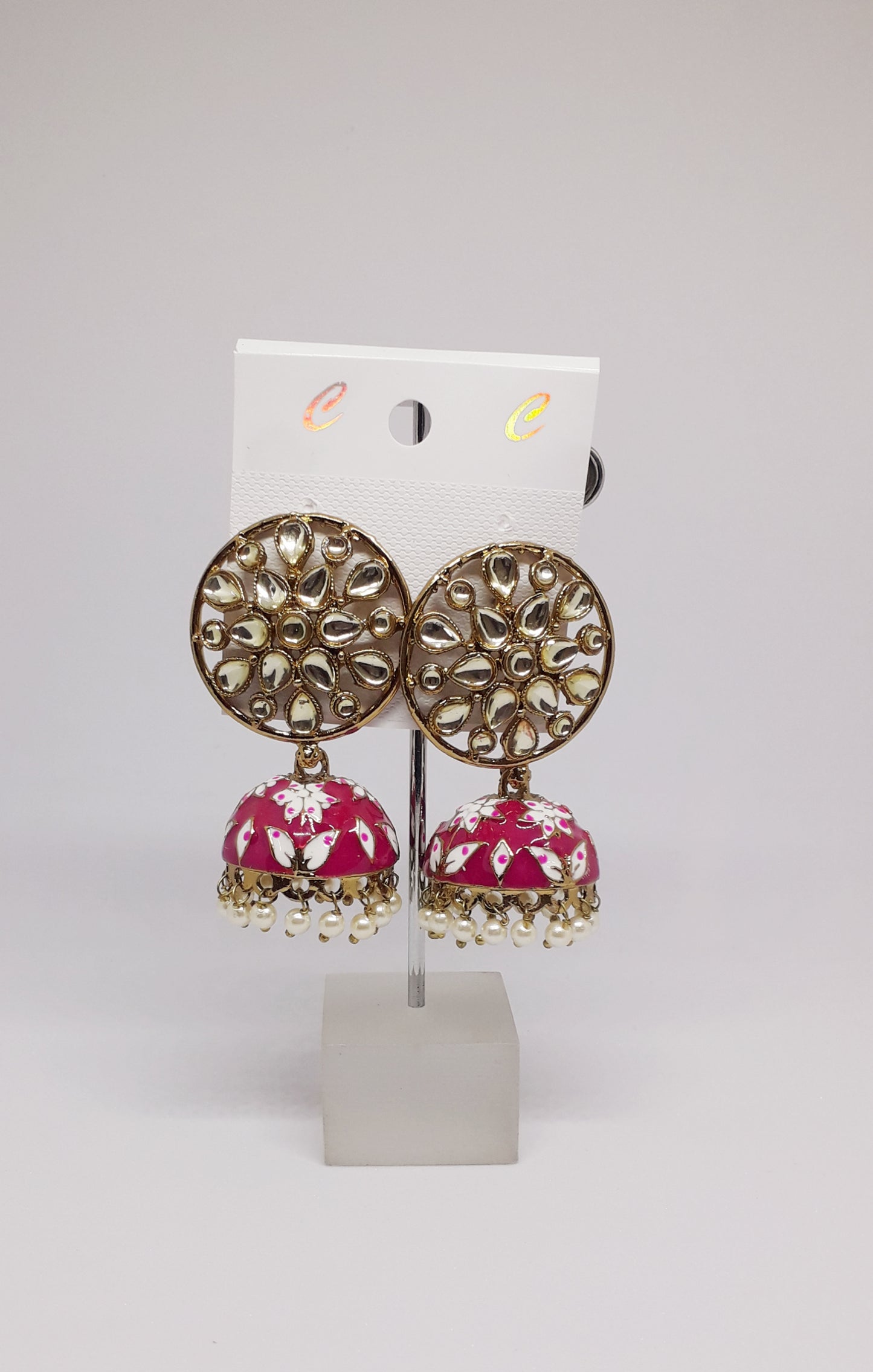 Pretty Rani Pink shade Jhumkas