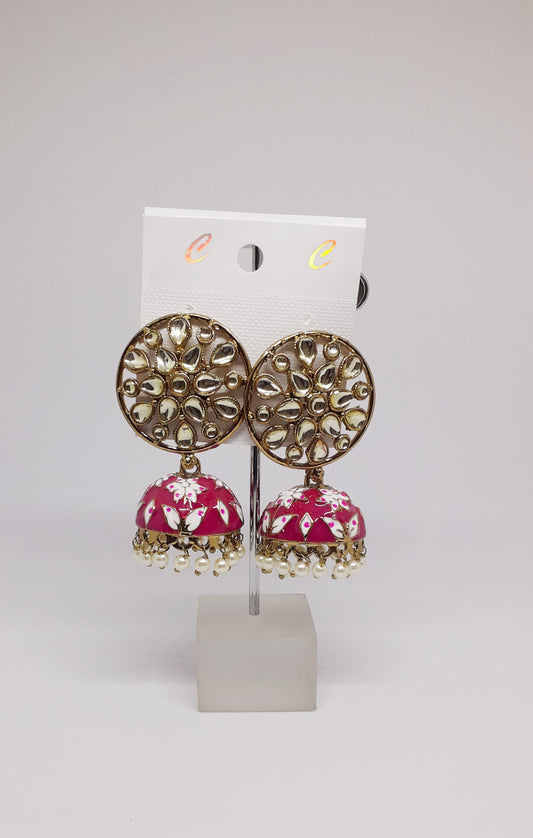 Pretty Rani Pink shade Jhumkas