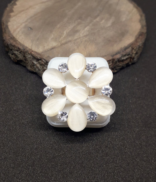 Studded Flower Finger Ring