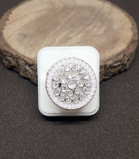 Studded Baby Pink Finger Ring