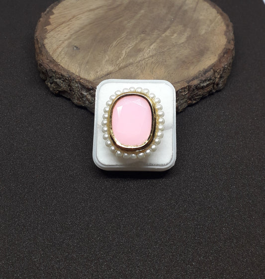 Pearl Themed Pink Ring