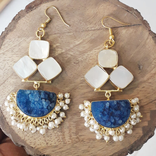 Gorgeous Sugar Stone MOP Earrings