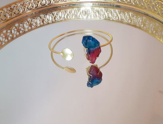 Raw Stone Cuff Bracelet
