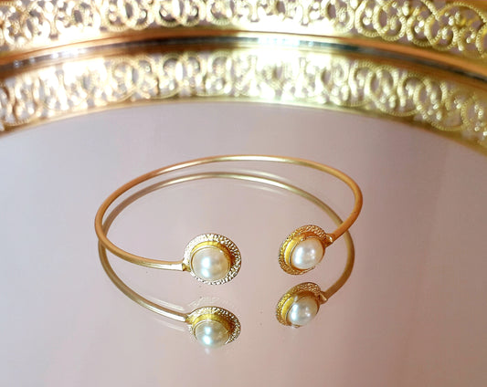 Elegant Pearl Themed Cuff Bracelet