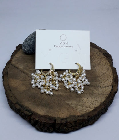 Lovely Cluster Tiny Pearl Earrings