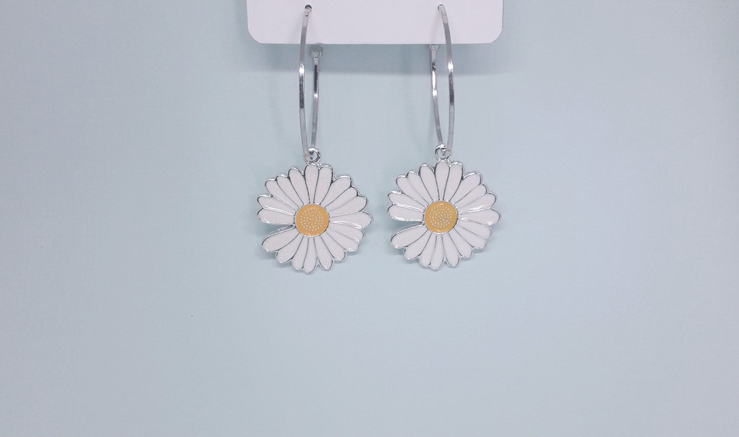 Flower Hoop 2 in 1 Earrings