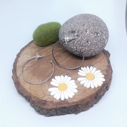 Flower Hoop 2 in 1 Earrings