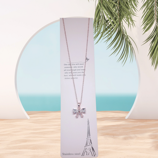 Bow Studded Pendant Chain