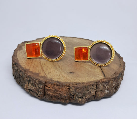 Orange Lavender Earrings