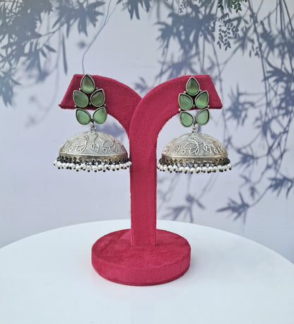 Classic Green Shade Jumbo Jhumkas