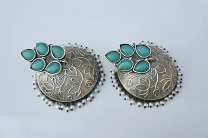 Classic Aqua Shade Jumbo Jhumkas