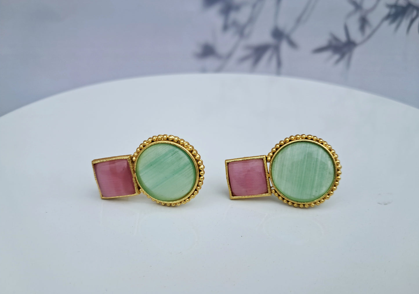 Pink & Green Earrings