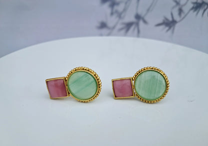 Pink & Green Earrings