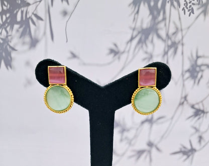 Pink & Green Earrings