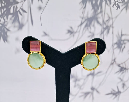 Pink & Green Earrings