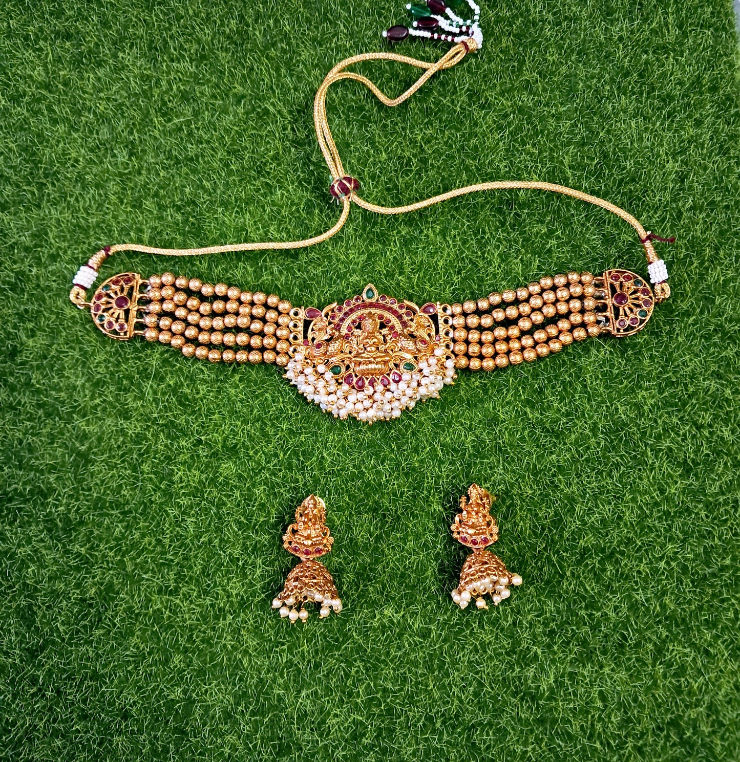 Traditional Choker set with Jhumkas