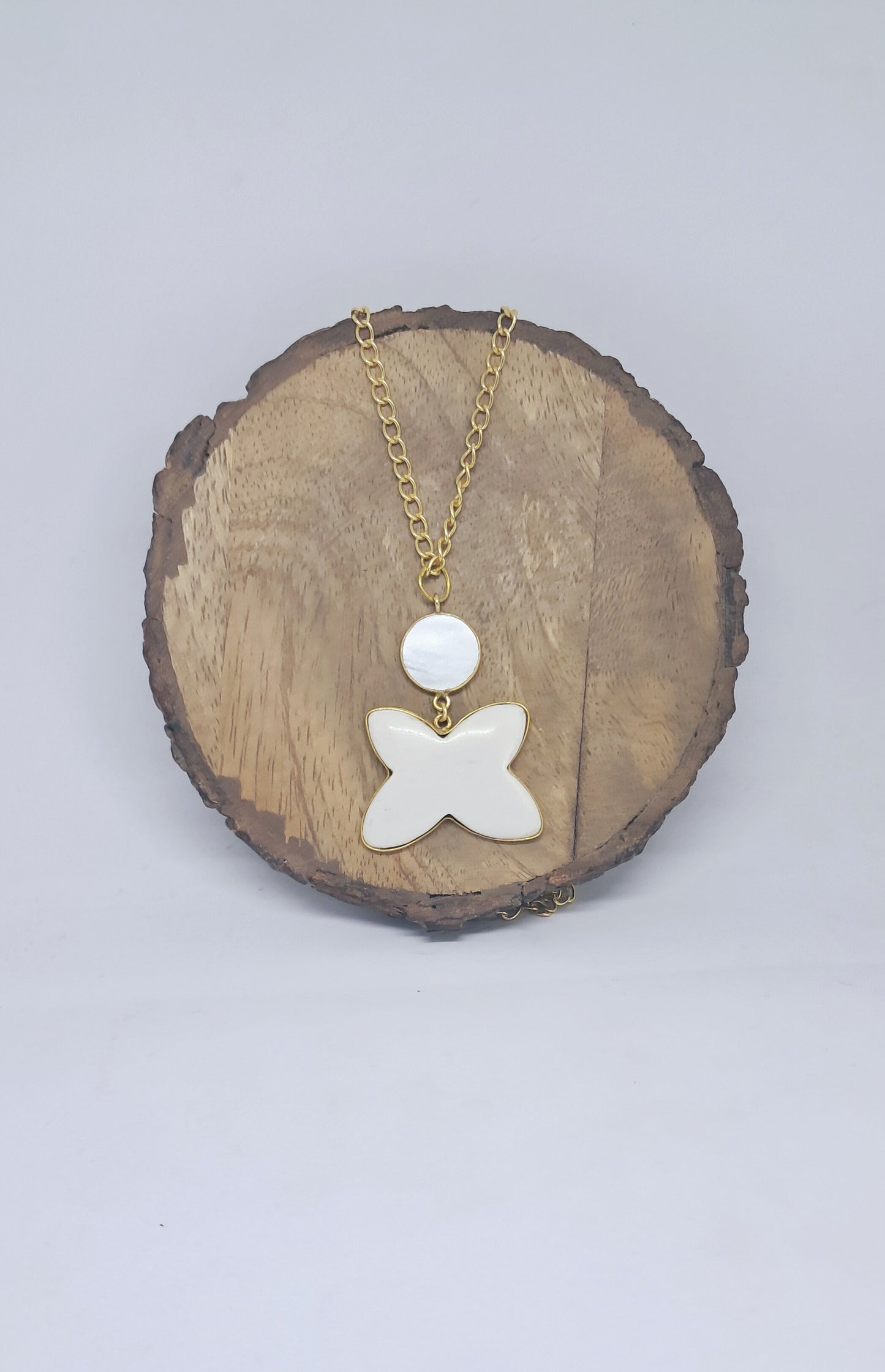 White Butterfly Pendant Chain