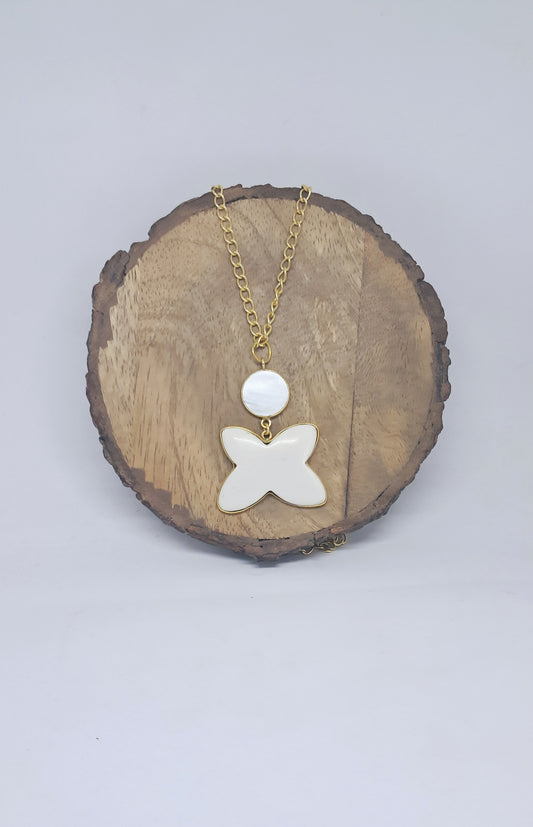White Butterfly Pendant Chain