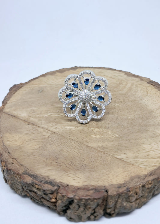 Beautiful Blue Shade AD Finger Ring