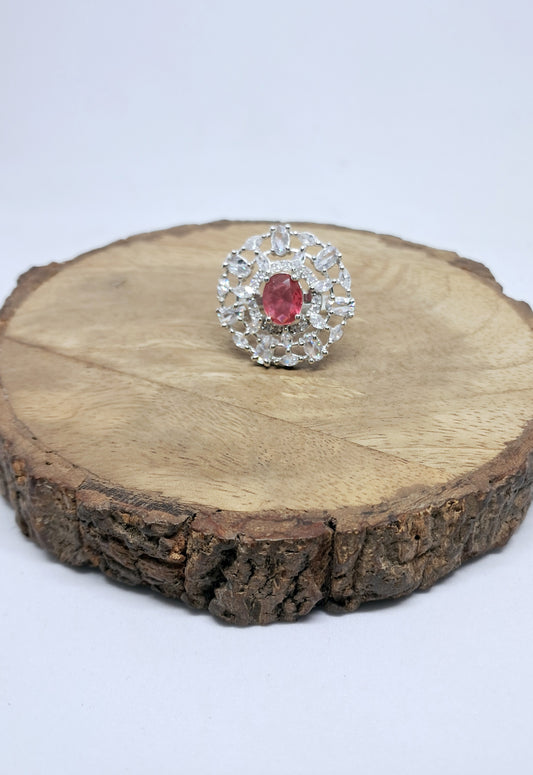 Beautiful Ruby Shade AD Finger Ring